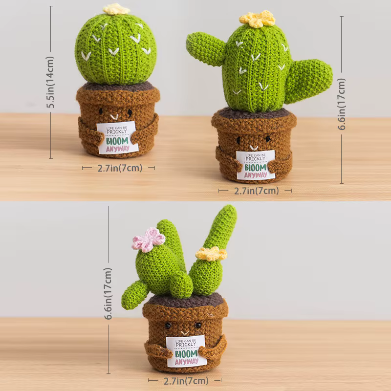 Cactus et tournesol en crochet faits main