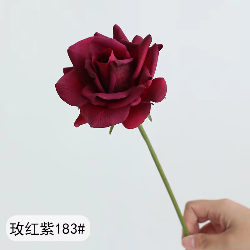 Rose à bord bouclé de 36cm de Long