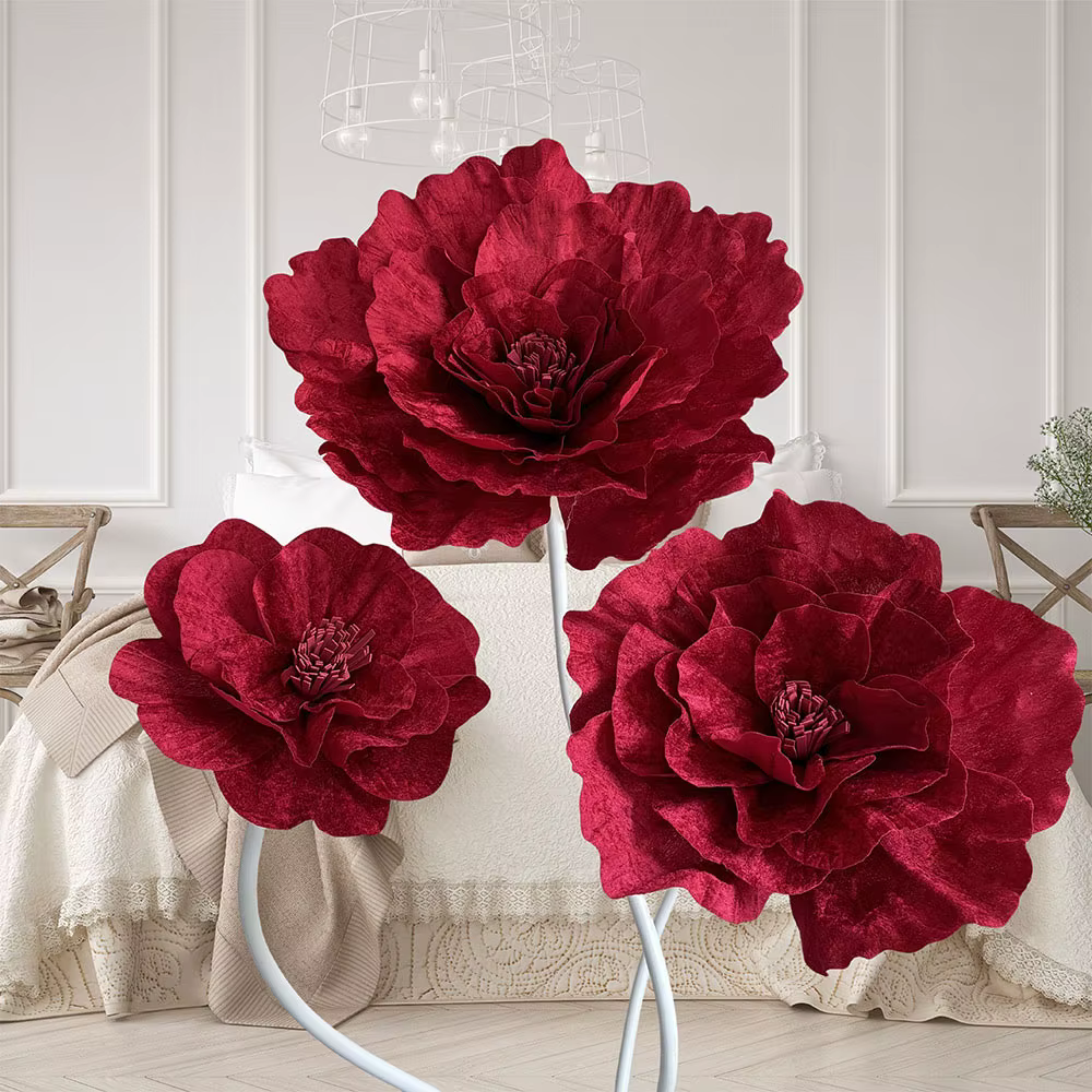 Roses artificielles rouges géantes 30 ~ 60cm