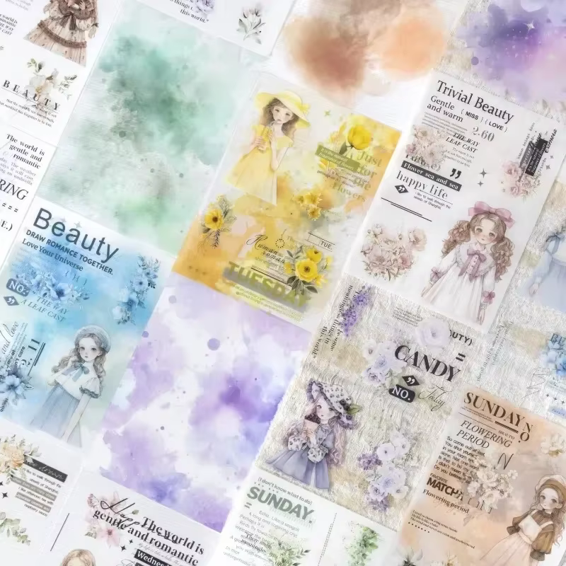 20 pièces épissage fleur langue matériel anglais main compte journal Scrapbook couleur encre autocollants pack motif