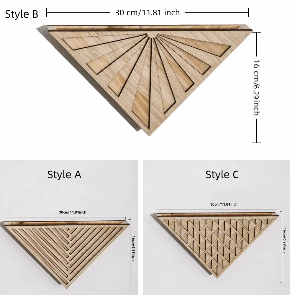 Support de plante mural triangulaire en bois moderne