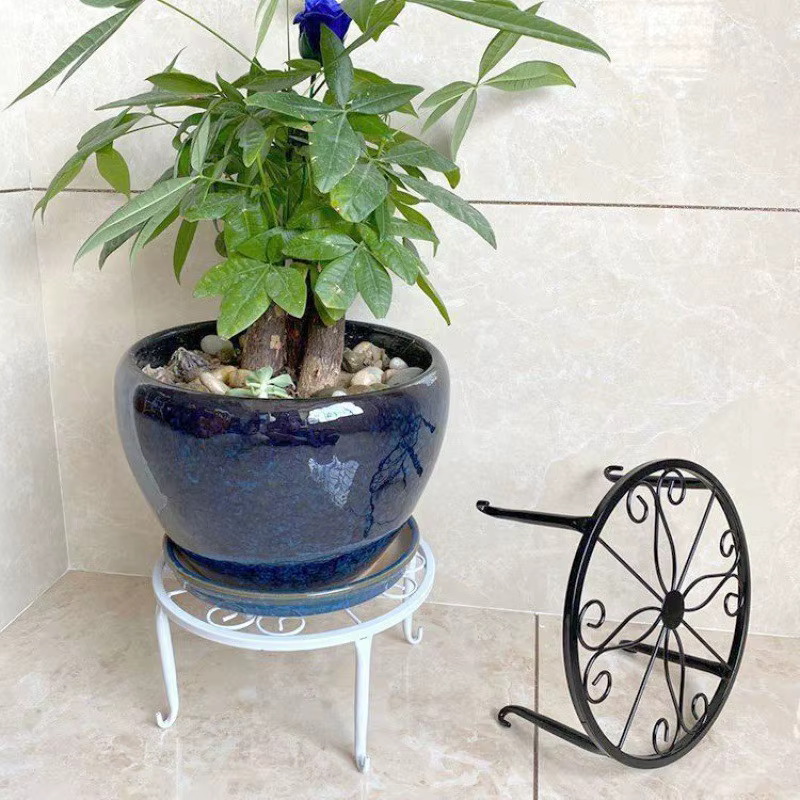 Support de fleurs en fer à pot unique sur pied, support de fleurs d'intérieur pour balcon, support pour pot de fleurs