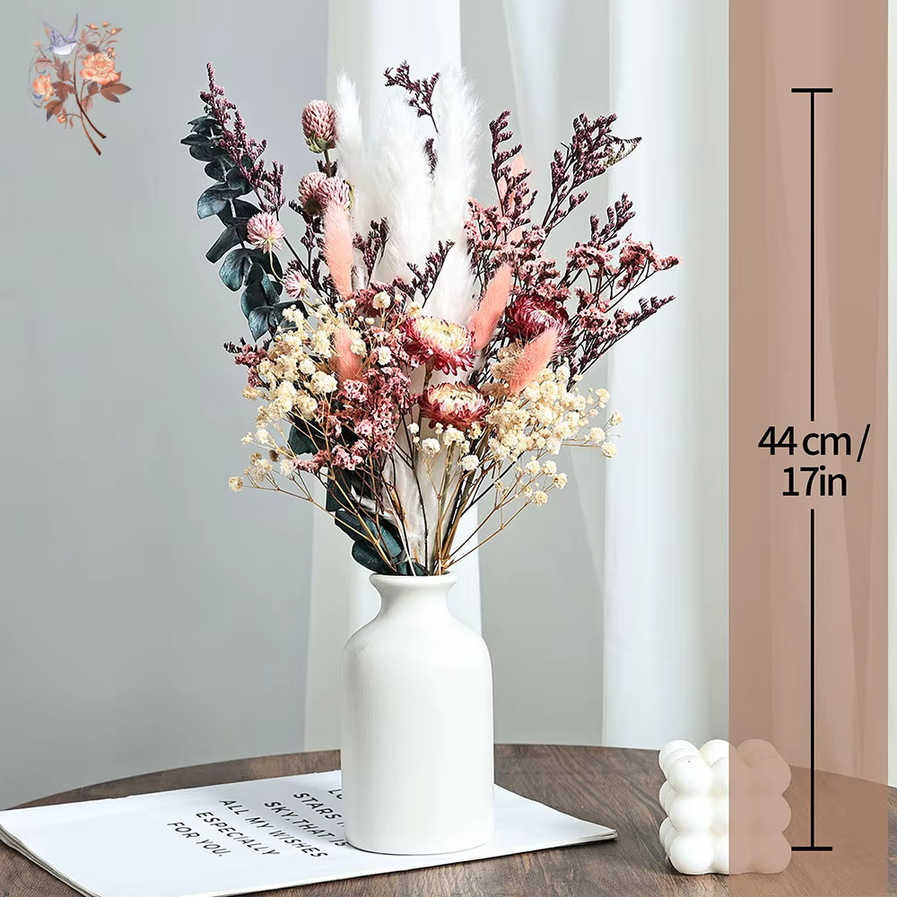 Nature sec Helichrysum Bracteatum Eucalyptus Bouquet de fleurs colorées Boho Chic centres de table pour mariage Pampas herbe décor à la maison