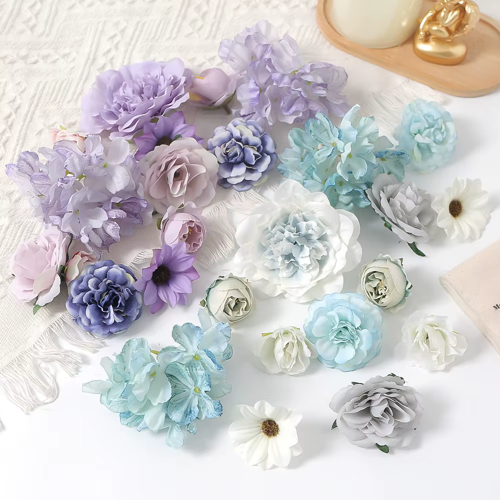 Mini fleurs artificielles en soie