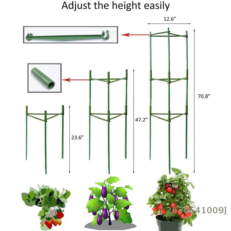 ♥ Kit de support pour plantes de tomates DIY – Piquets et anneaux empilables pour légumes et fleurs grimpantes | 〔YY33〕