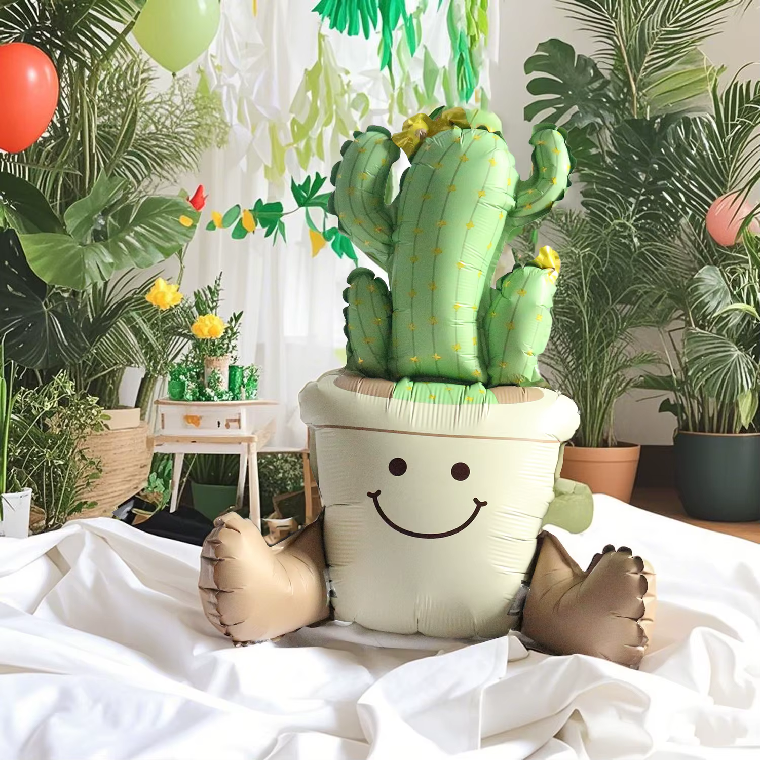 Ballon en pot de fleurs de Cactus et de tulipe mat