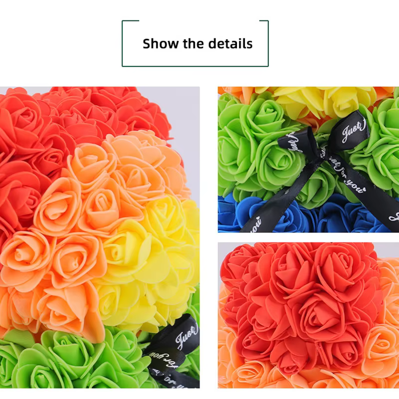 Ours en fleurs éternelles pour la Saint-Valentin