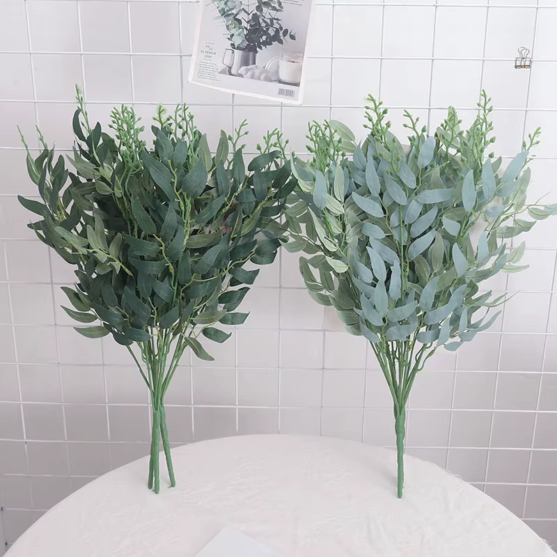 Plantes artificielles en feuilles de saule en soie