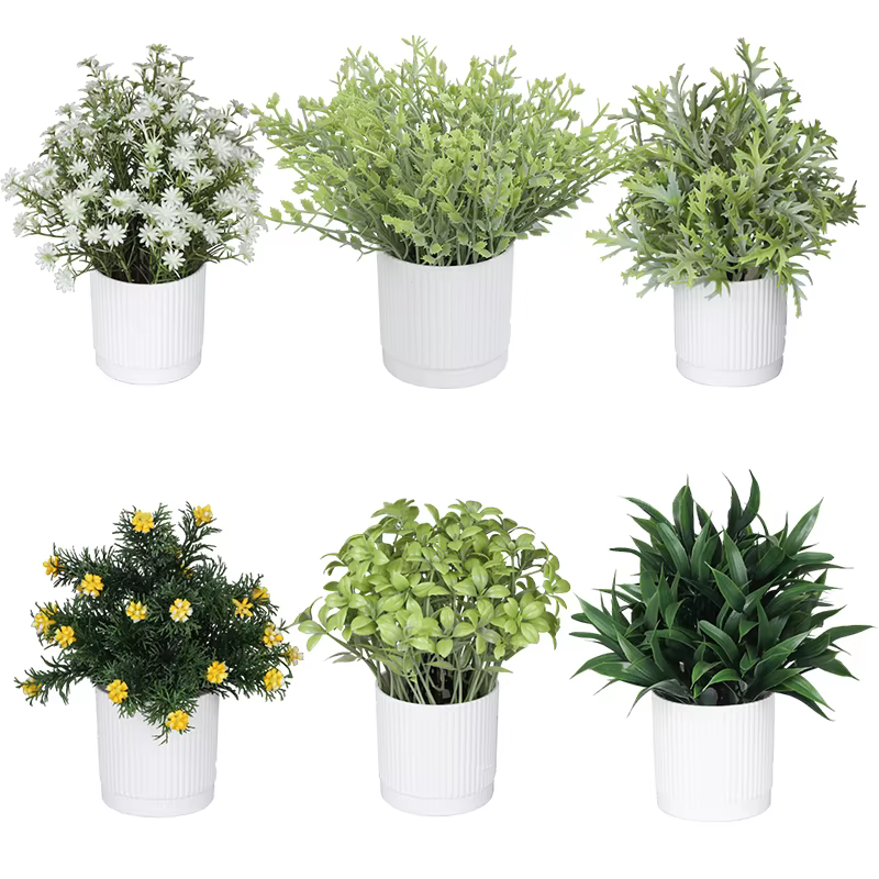 Plantes vertes bonsaï simulées