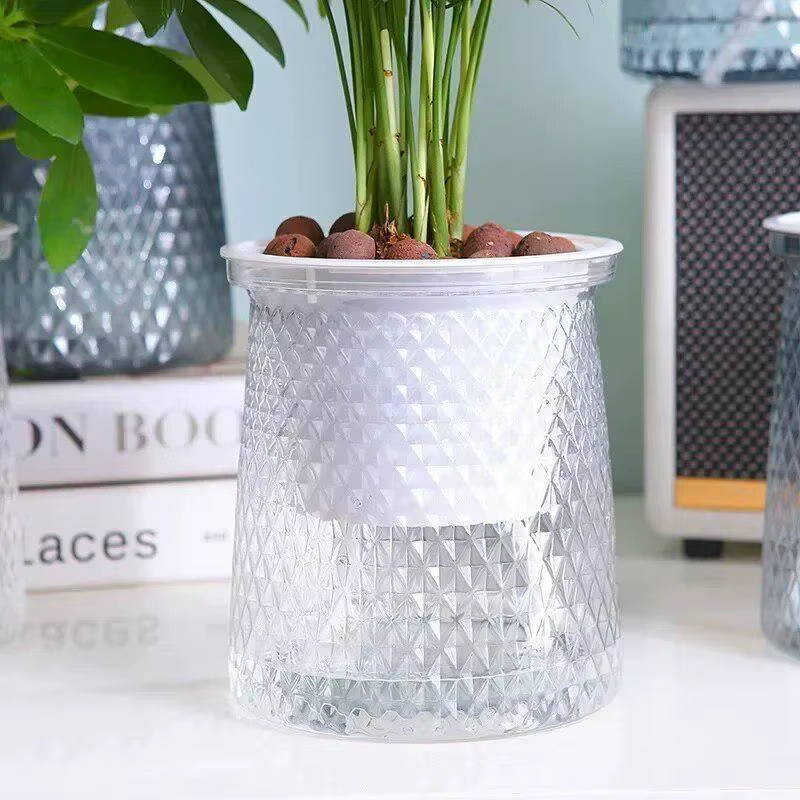 Pot de fleurs hydroponique Transparent à arrosage automatique