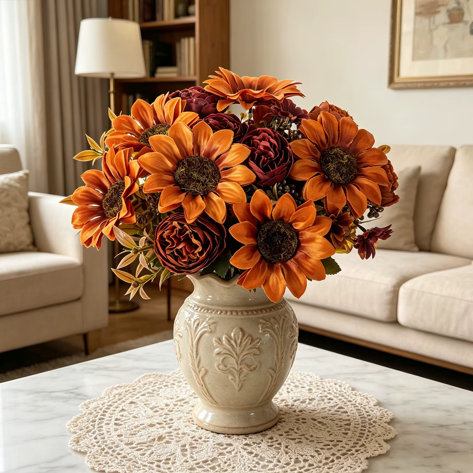 Fleurs artificielles en soie