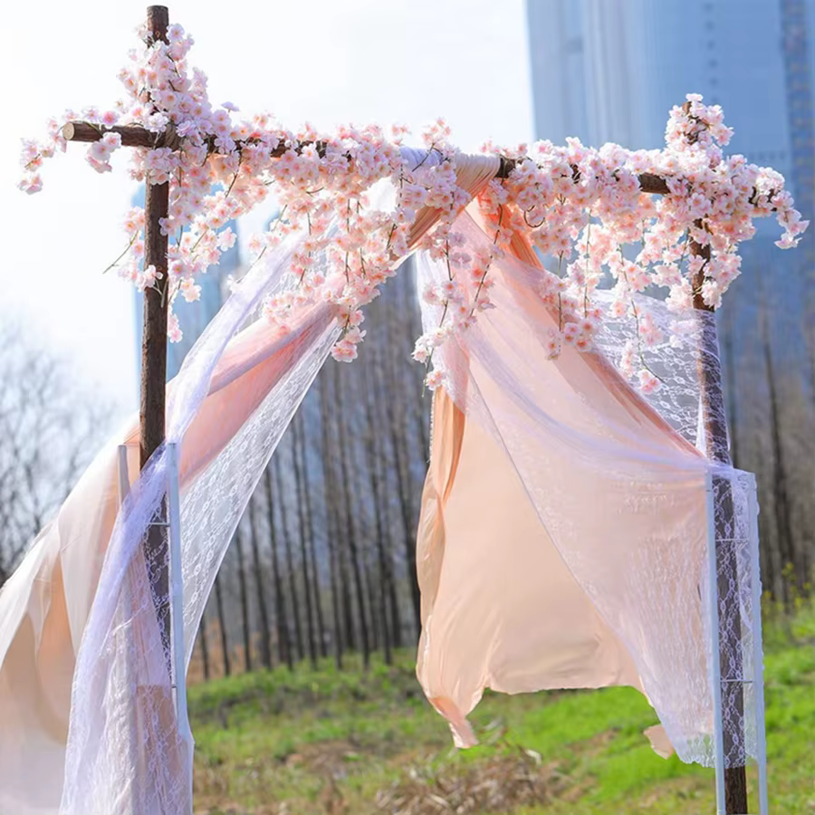 Guirlande de fleurs artificielles de cerisier pour mariage