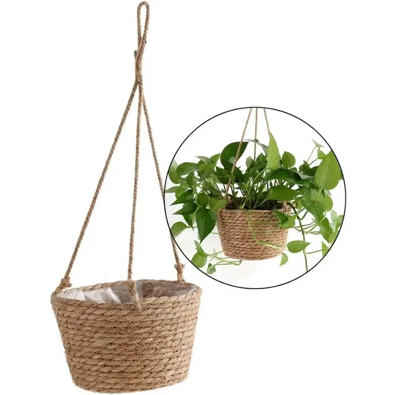 Pot suspendu de jardin en macramé