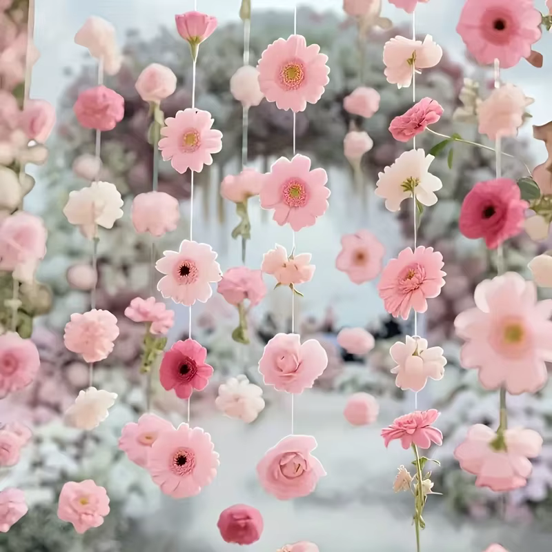 Ensemble de 111 fleurs flottantes roses