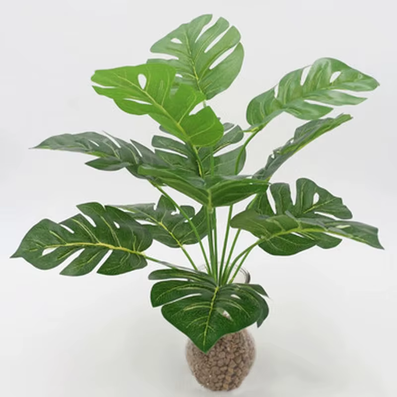 Plantes artificielles feuilles de palmier vertes Monstera maison jardin salon chambre balcon décoration tropicale en plastique fausse plante longue