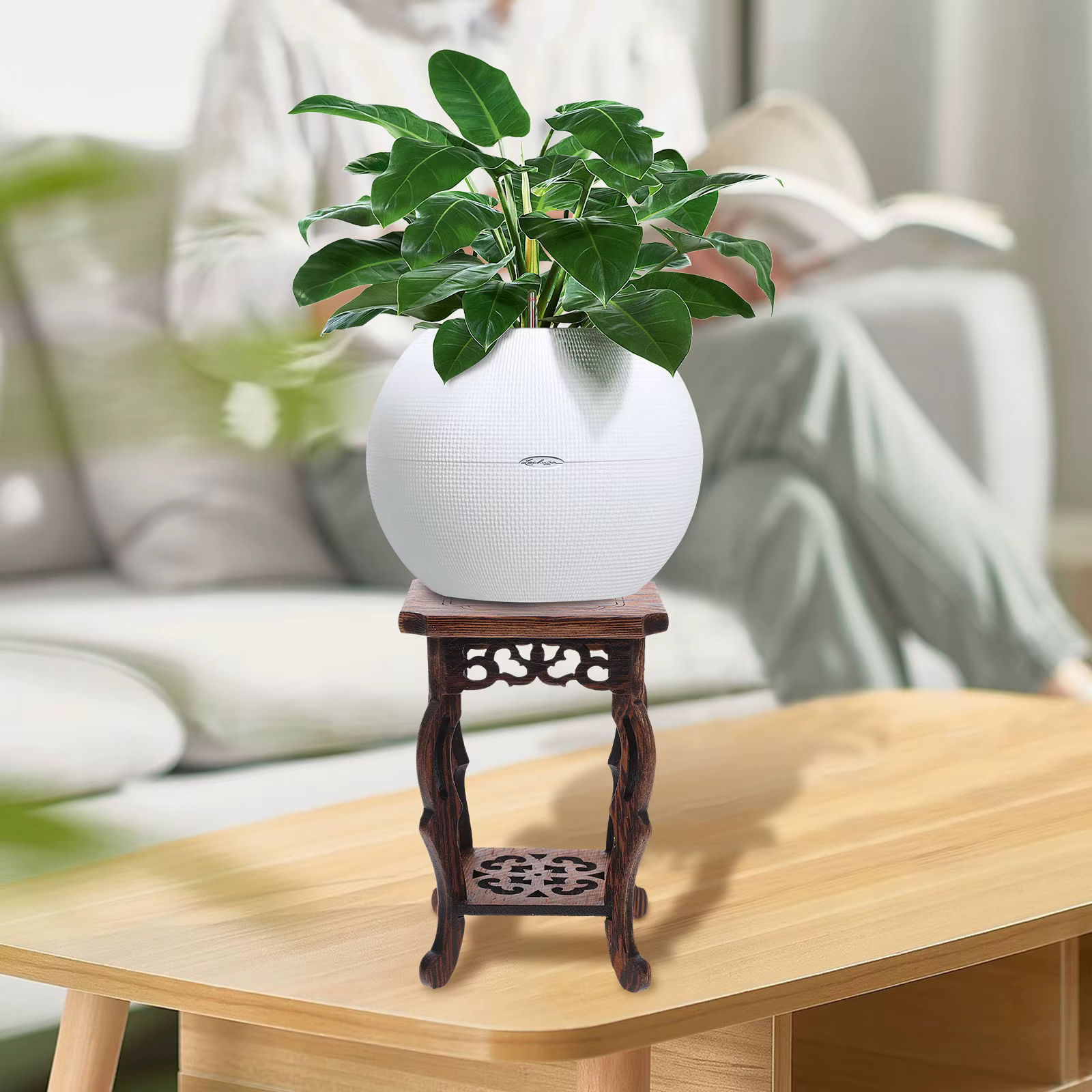 Support de plante en bois