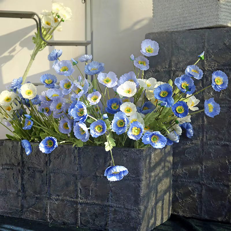 Fleurs de coquelicots artificielles à 4 têtes