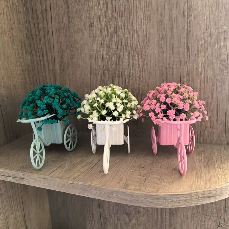 Panier de fleurs de vélo de style moderne de luxe léger avec de belles