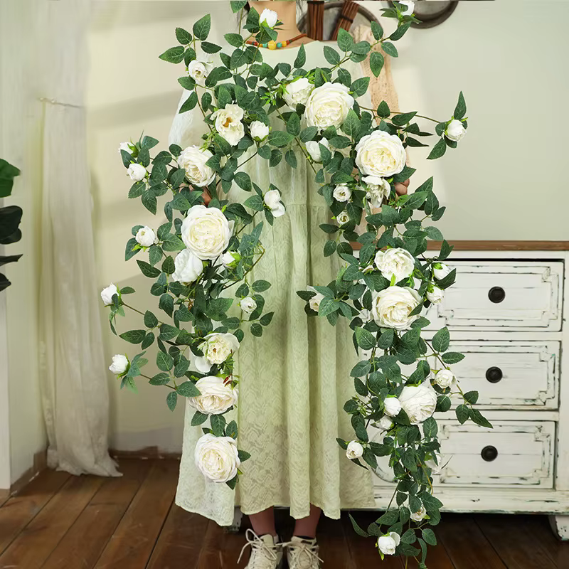 Fleurs artificielles en soie en forme de rose