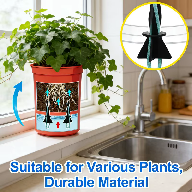 Système d'arrosage automatique pour plantes avec pics absorbants et cordes en coton