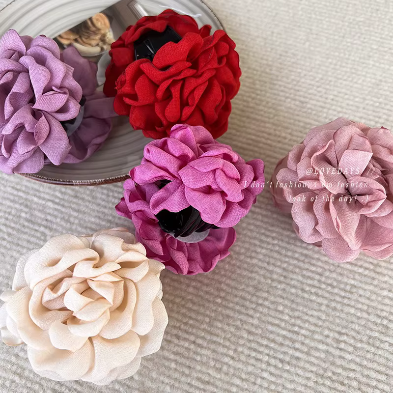 Barrettes romantiques en forme de Rose française pour femmes