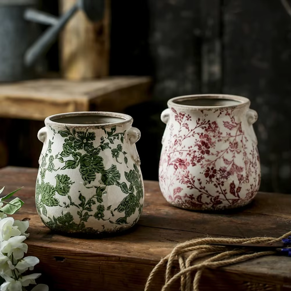 Pot de fleur en céramique Vintage