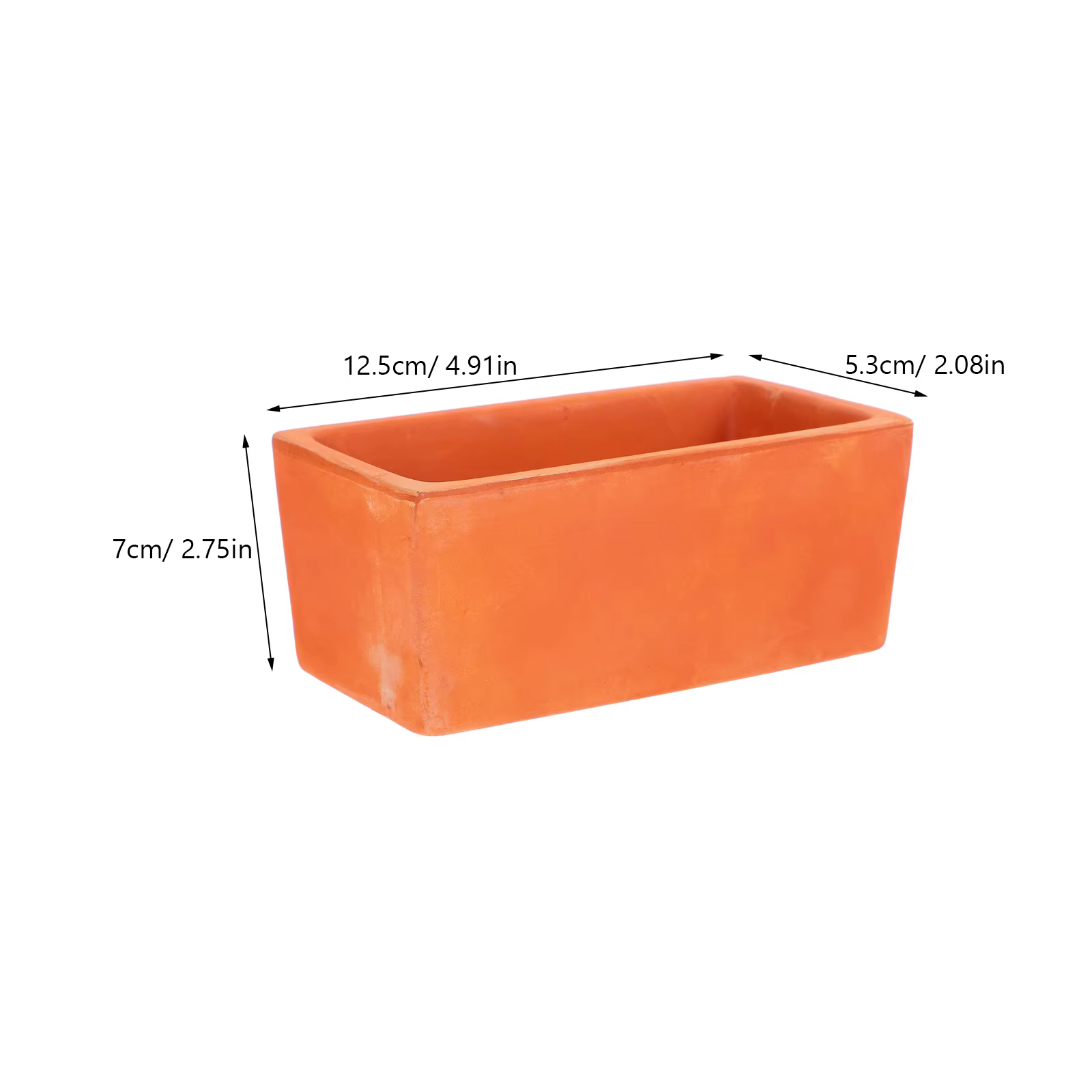 Pot de fleur rectangulaire en terre cuite
