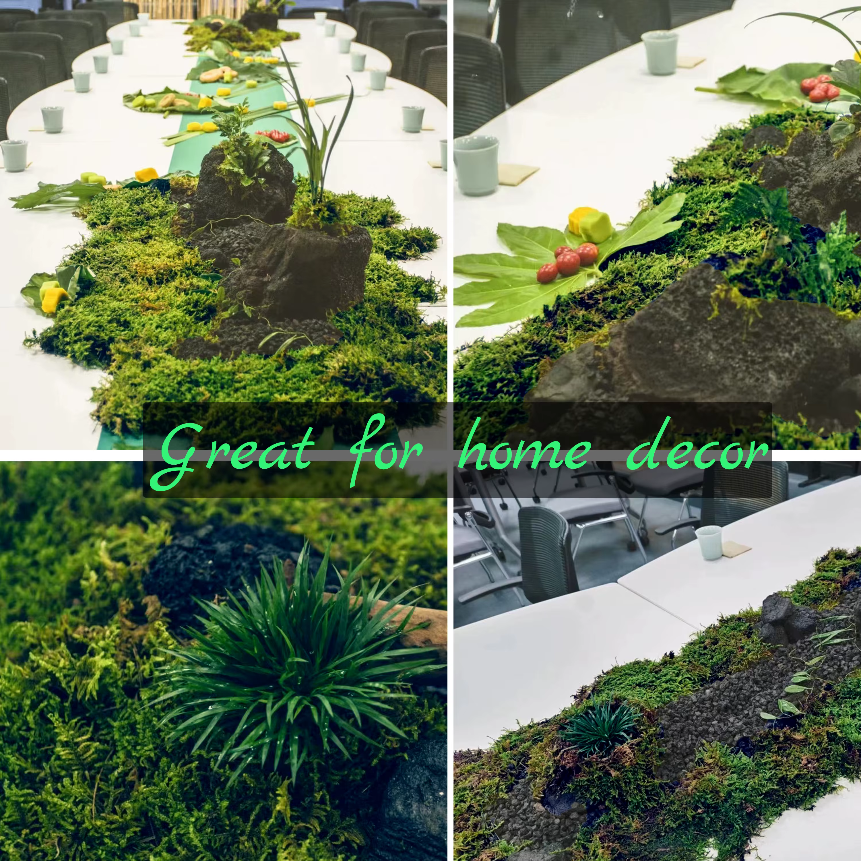 Mousse artificielle verte pour plante en pot