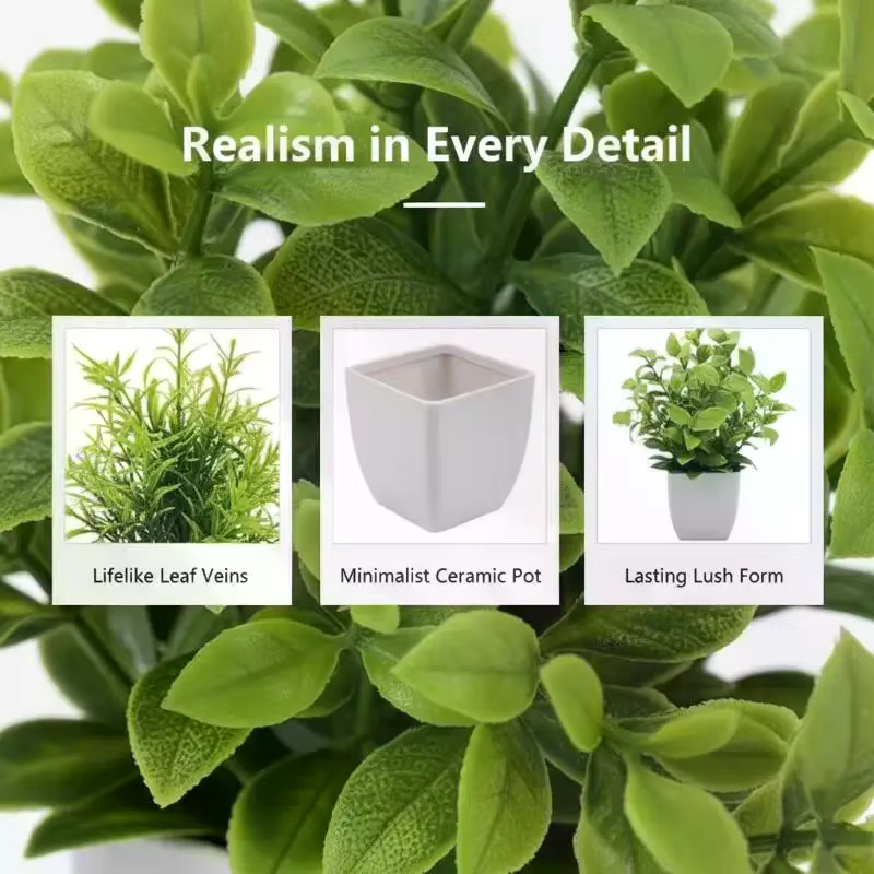 Plantes artificielles avec feuillage réaliste et sans entretien