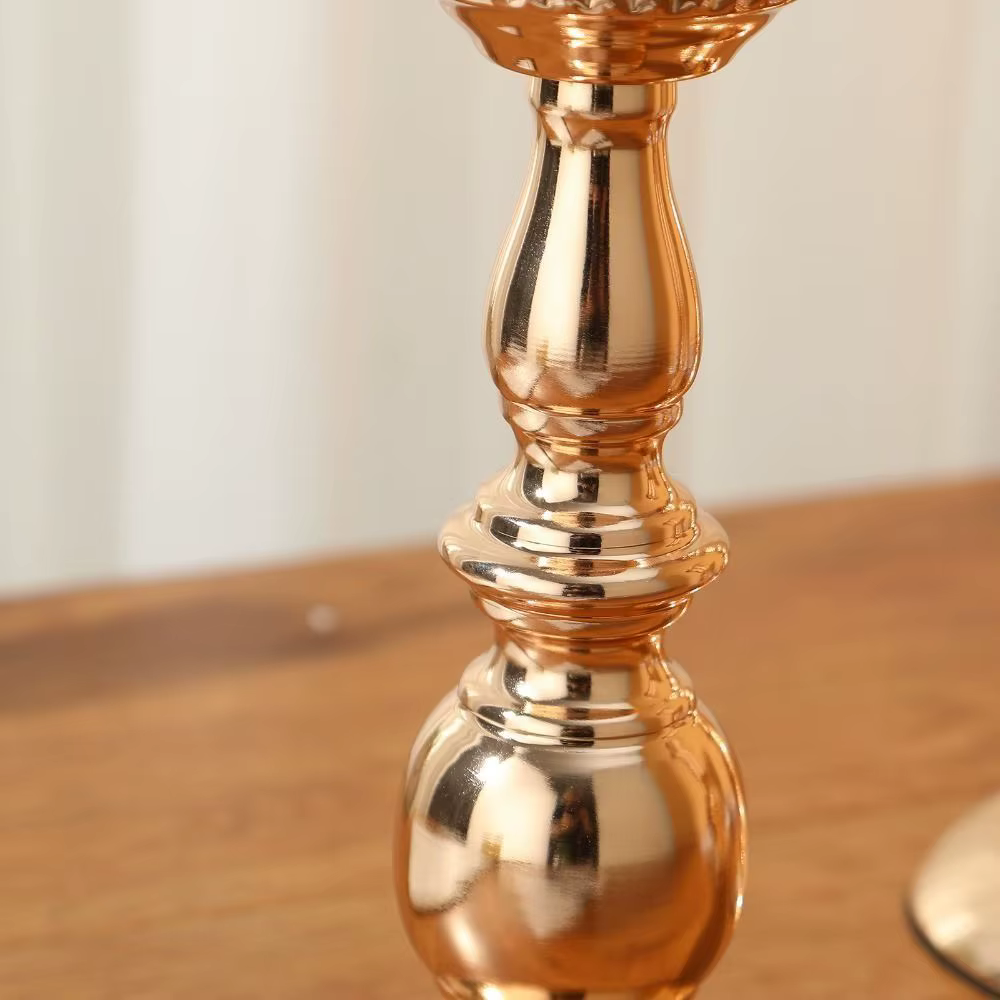 Vase Rétro en Fer Forgé Doré Anti-chute pour Fleurs Artificielles