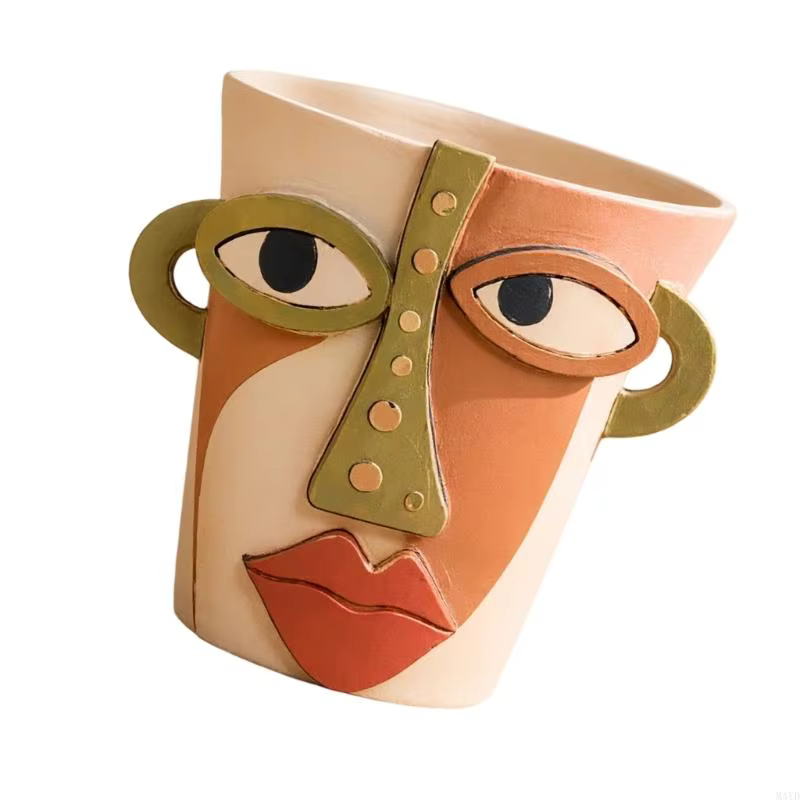 Pot jardinière à visage artistique M4YD