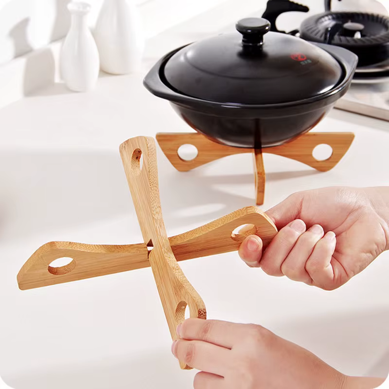 Support de Pot croisé en bambou