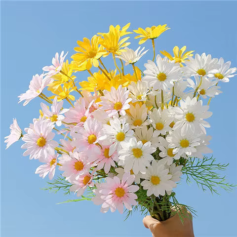 Fleurs artificielles marguerite en soie