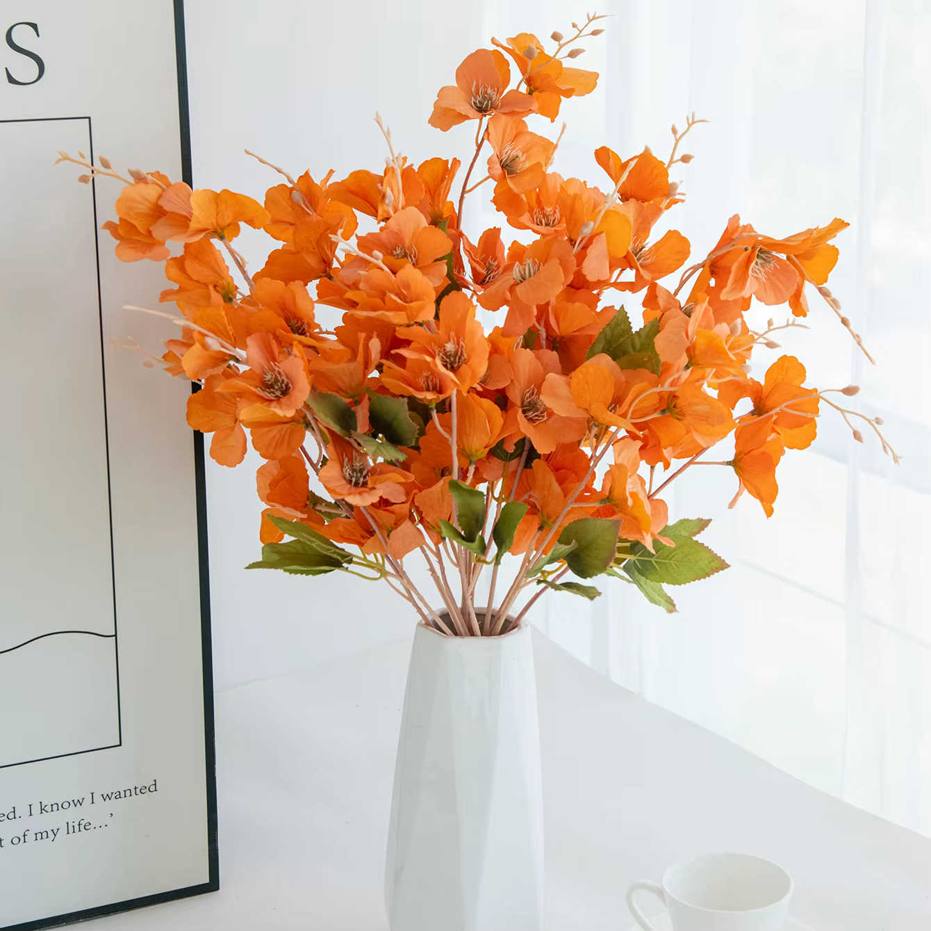 Fleurs artificielles en soie de magnolia pour extérieur