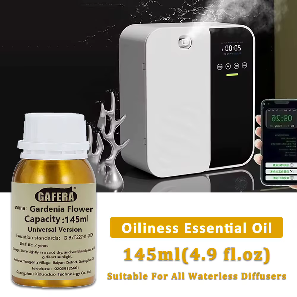 GAFERA 145ml (4.9 fl.oz) Huiles Essentielles de Fleur de Gardénia - Pour Tous les Diffuseurs Sans Eau