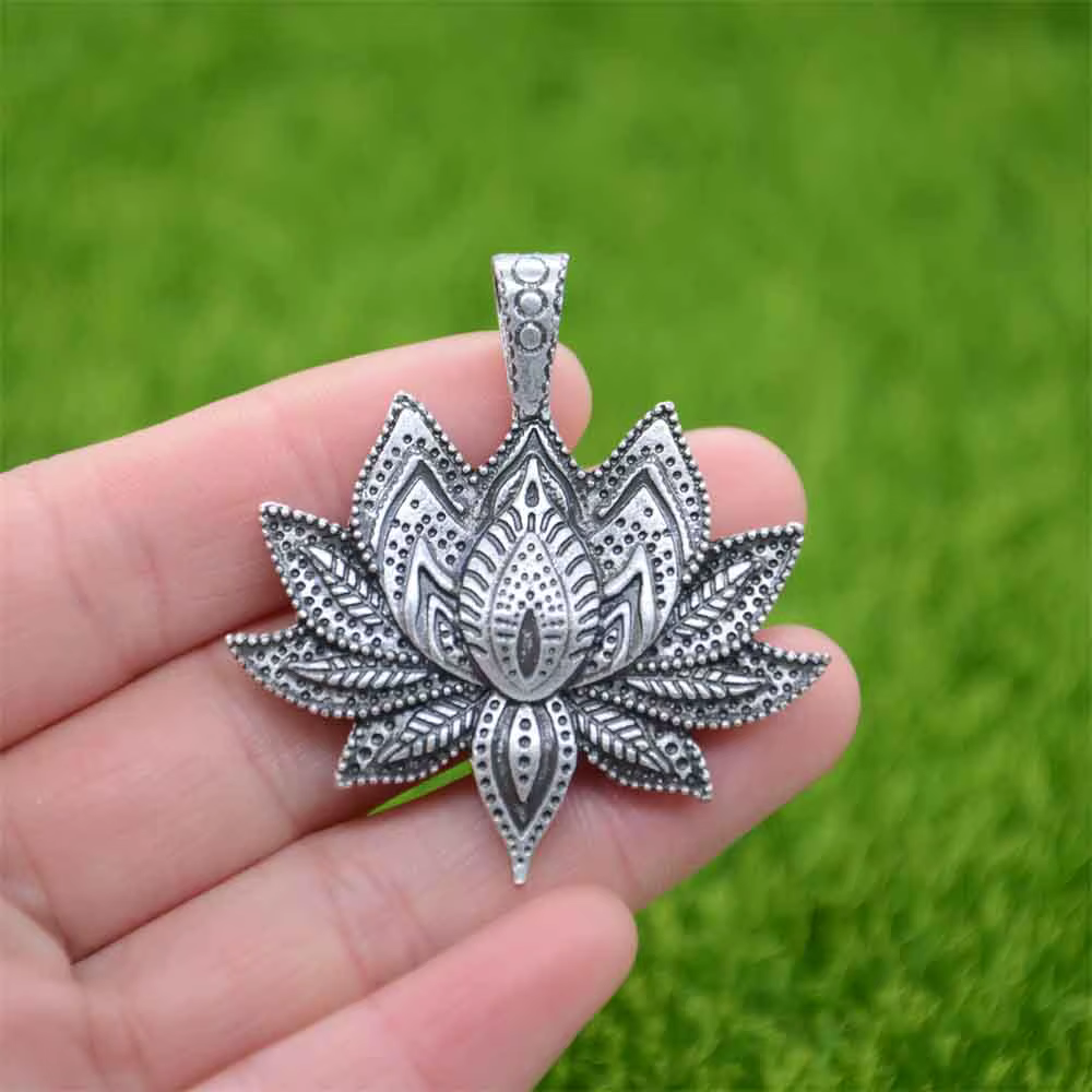 Om Yoga-Collier Pendentif Fleur Annie, Bijoux Religieux Indiens, Bouddha Mandala, Méditation Spirituelle