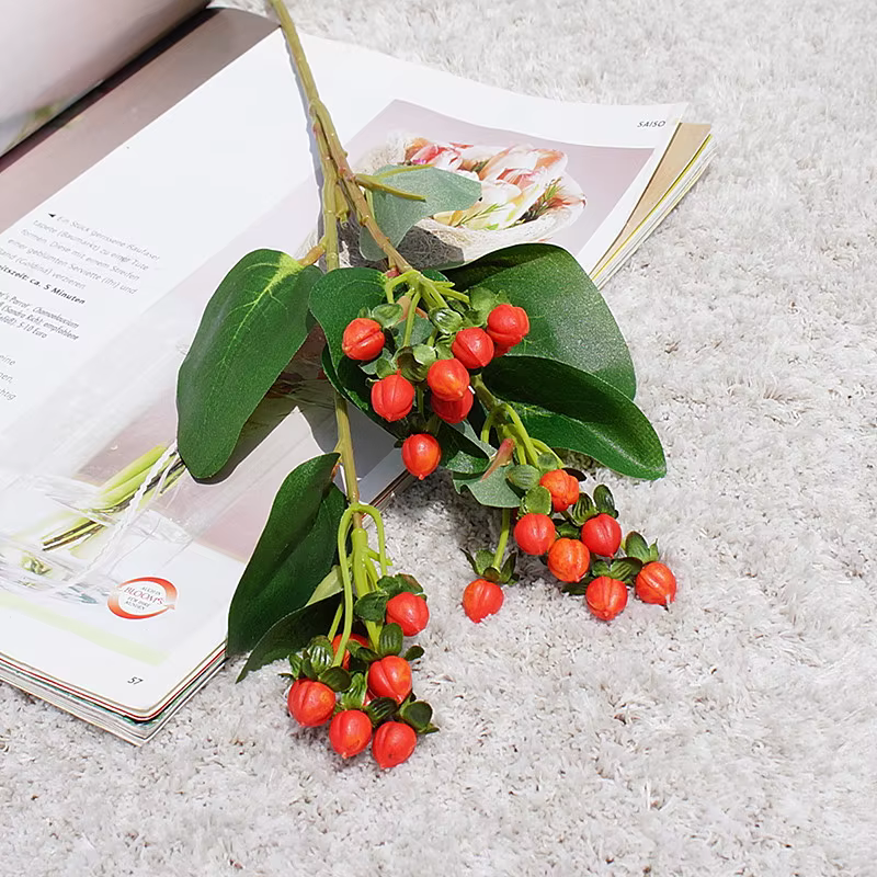 6pcHypericum fleur artificielle fausses plantes HomeDecor accessoires de photographie de mariage
