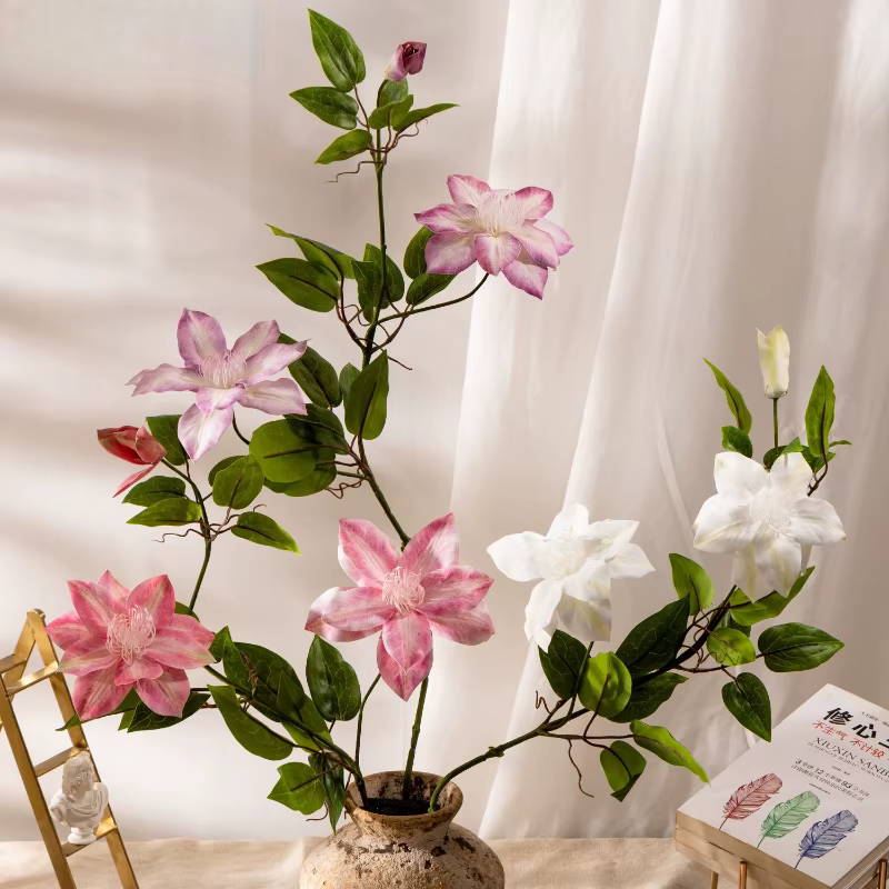 5 pièces de fleurs artificielles en plastique de 86 cm