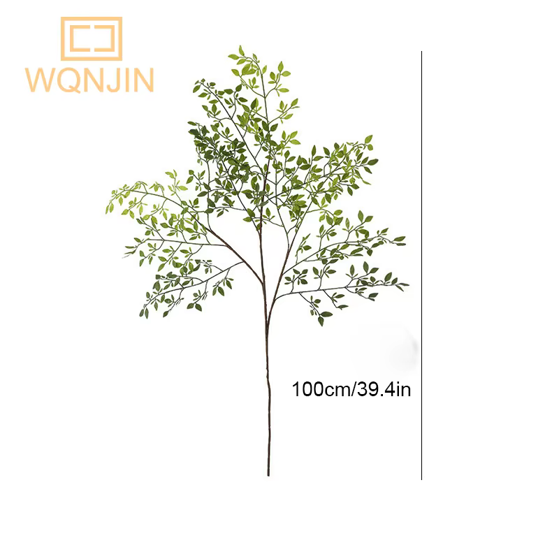 Fleur artificielle plante verte Nandina feuilles de Silicone