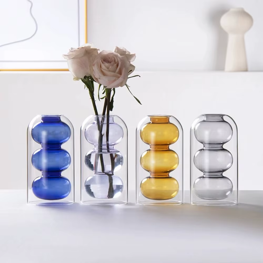 Vase en verre coloré créatif nordique