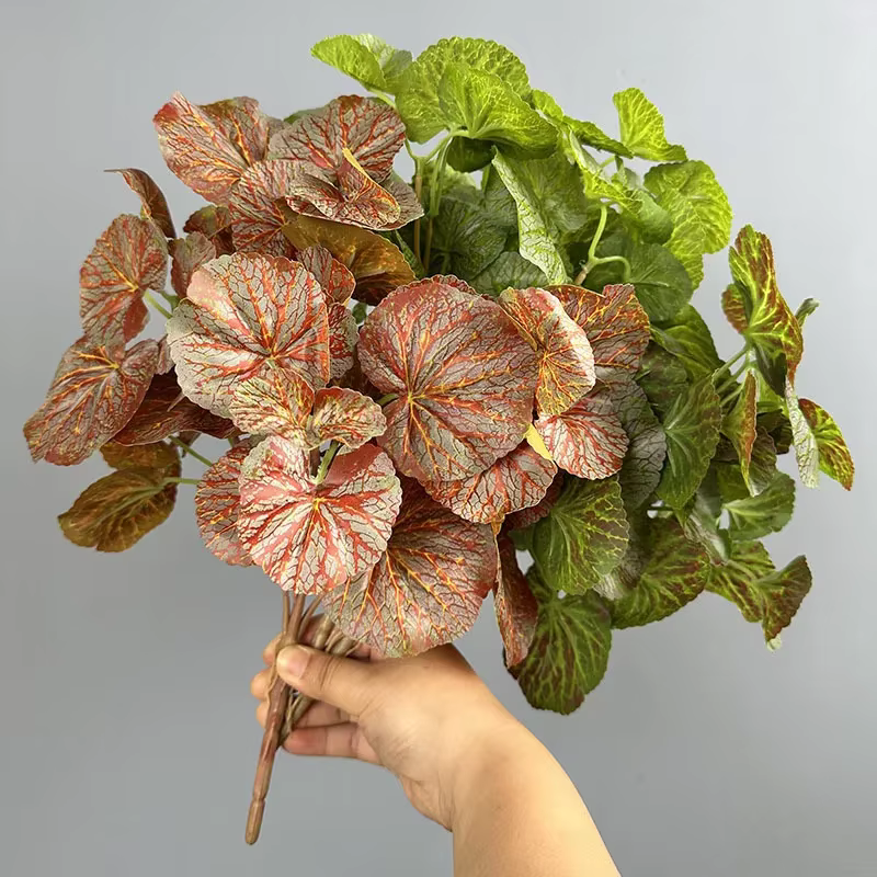 Feuilles de bégonia Orange artificielles