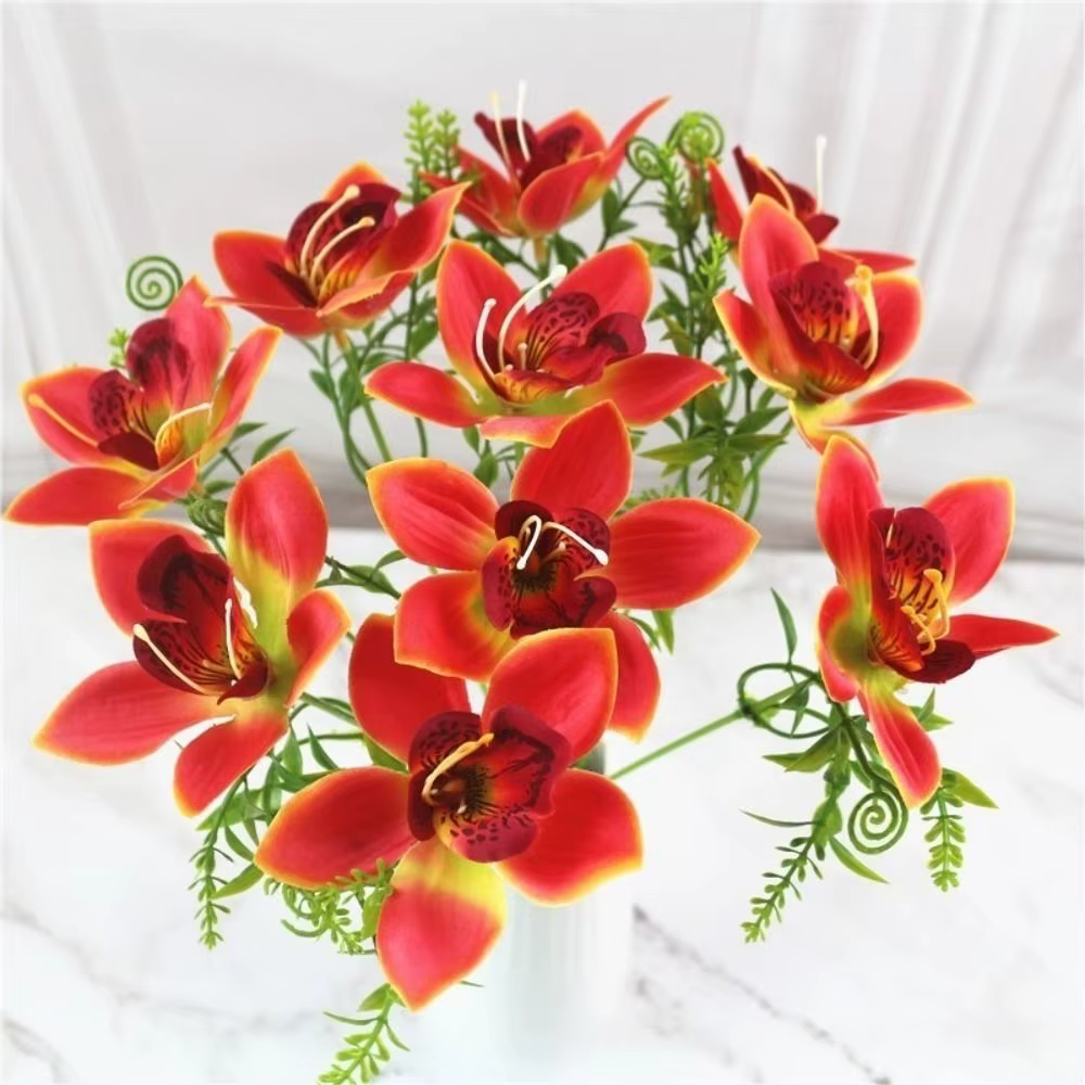 Bouquet d'orchidées en soie de haute qualité
