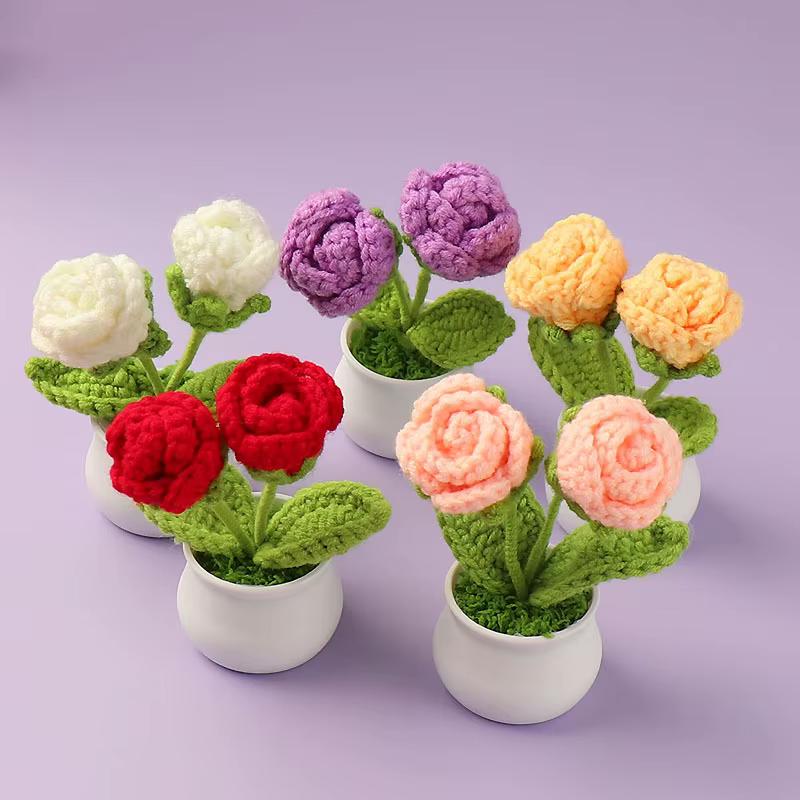 Crochet Rose fleur mignon à la main