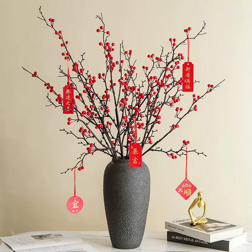 Plantes Artificielles Houx Petit Fruit Rouge