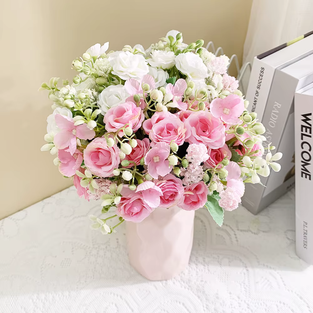 Belles hortensias artificielles pour décoration de jardin