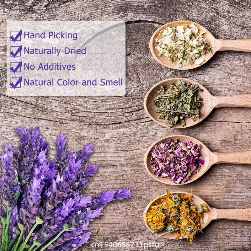 Fleurs séchées naturellement sans soufre 50-200g en vrac | Lavande/Rose/Jasmin | Multi-usage pour les rituels