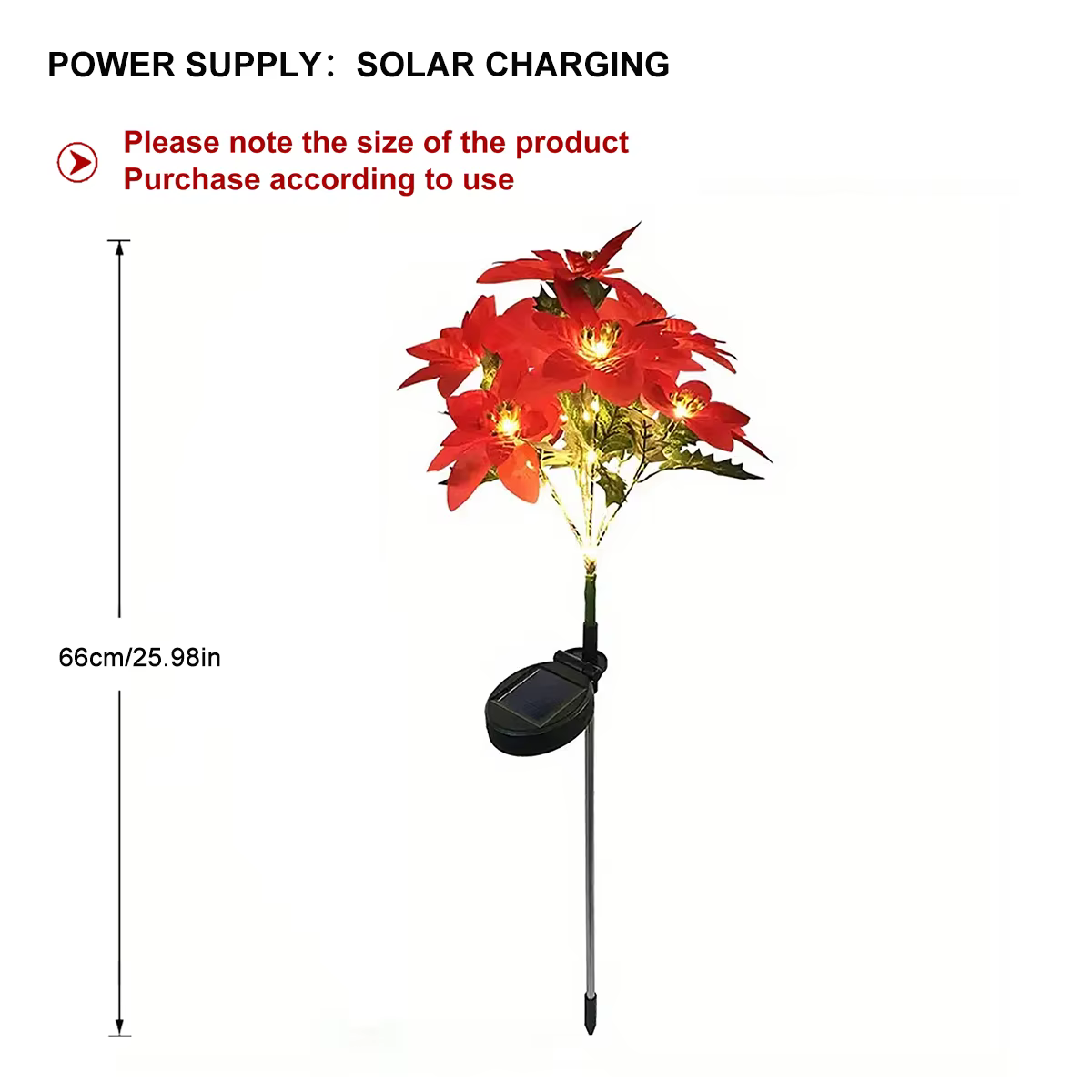 Lumière de fleur artificielle de poinsettia