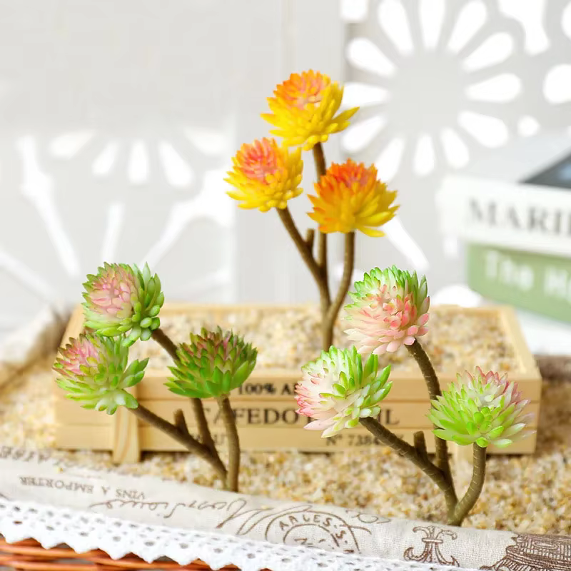 39Styles grandes plantes succulentes artificielles floquées vert rose violet maison jardin bricolage arrangement floral