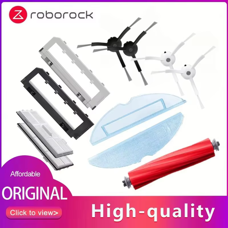 Roborock S7 – accessoires d'origine pour filtre HEPA, brosse principale en caoutchouc détachable/couvercle, brosse latérale en tissu de vadrouille pour pièces Roborock S7 G10