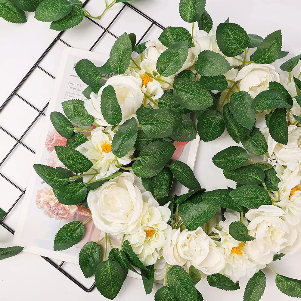50/100 pièces plante artificielle feuilles de roses noël maison extérieure protection UV mur de jardin mariage Bouquet de mariée bricolage décoratif